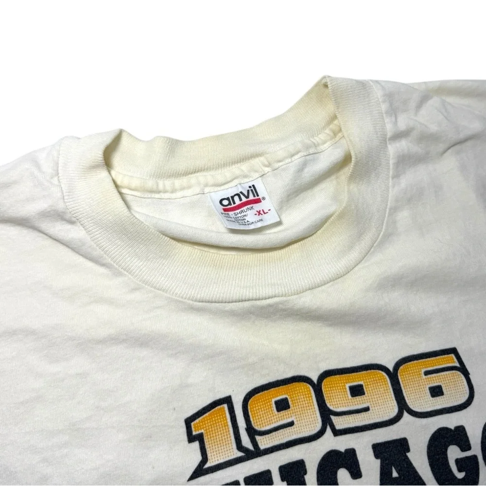 CHICAGO BULLS 1996 NBA FINALS CHAMPIONS GRAPHIC TEE T SHIRT ANVIL TAG - Picture 3 of 5